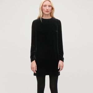 NWT COS Elegant Black Velvet Dress
